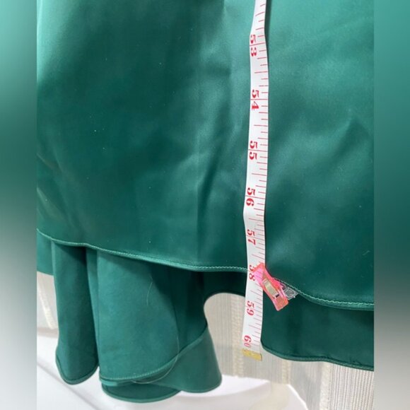 NWT GALINA SIGNATURE Satin Off-the-Shoulder Mermaid Juniper Green‎ Size 10 - Picture 6 of 16
